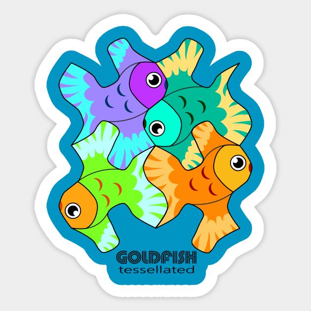 Goldfish Tessellated Sticker by hereiamagain